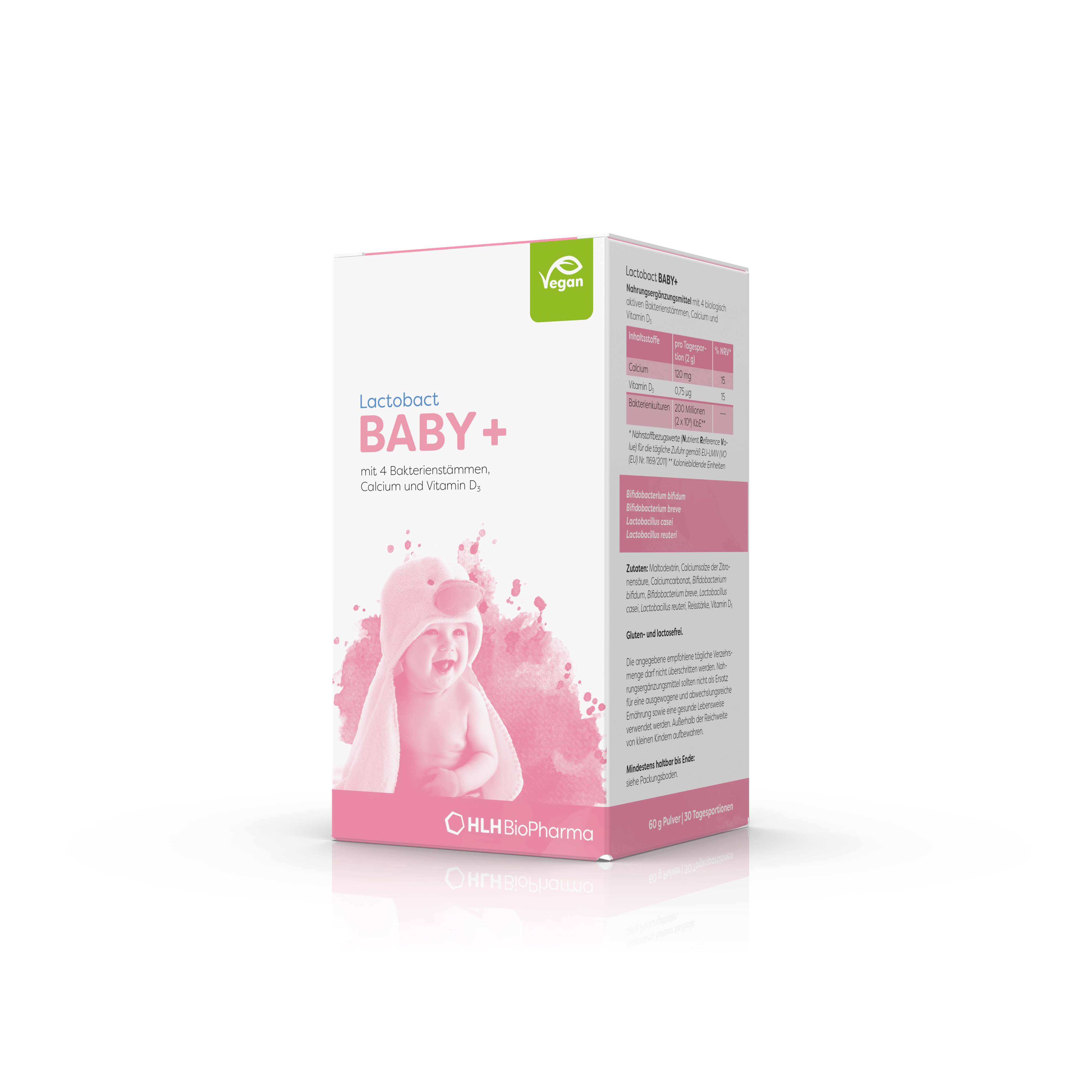 Kartonage Lactobact Baby plus schräg von vorne