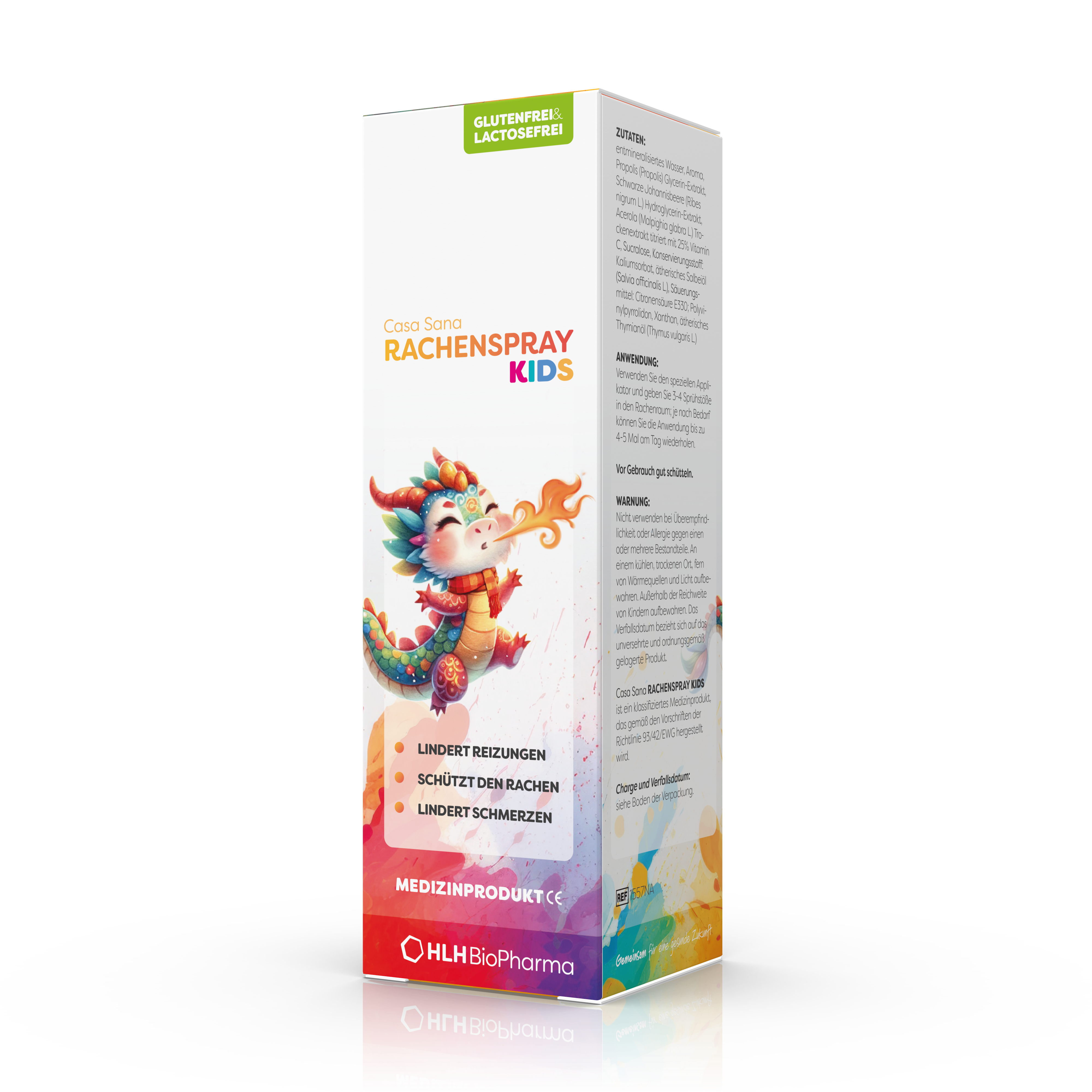 Kartonage Casa Sana Rachenspray Kids von schräg vorne
