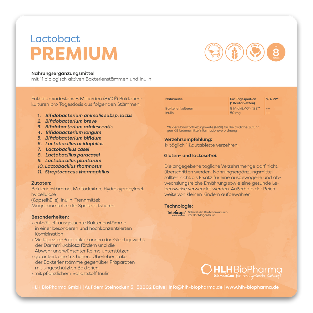 
                  
                    Lactobact Premium Übersicht der Produktinformationen
                  
                