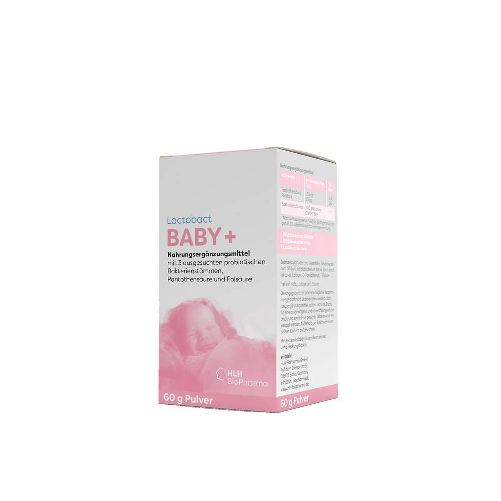 Kartonage Lactobact Baby+ 60g schräg von vorne