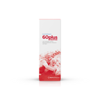 Produktbild Frontansicht von Lactobact 60plus TROPFEN mit glücklichen älterem Paar auf der Verpackung.