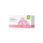 Produktbild der Kartonage Lactobact Baby+ mit in einem Handtuch eingewickelten Baby auf dem Etikett.  7 Tage Packung