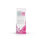 Produktbild des Casa Sana FreeLaxan mit pinkfarbenem Aquarell Wasserfleck auf der Verpackung. Ansicht rechte Seite