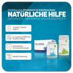 Cholesterin & Arterienschutz Paket mit Einnahmeempfehlung für natürliche Hilfe mit Lactobact LDL-Control, Casa Sana OMEGA-3 und Casa Sana BIO AKAZIENFASER