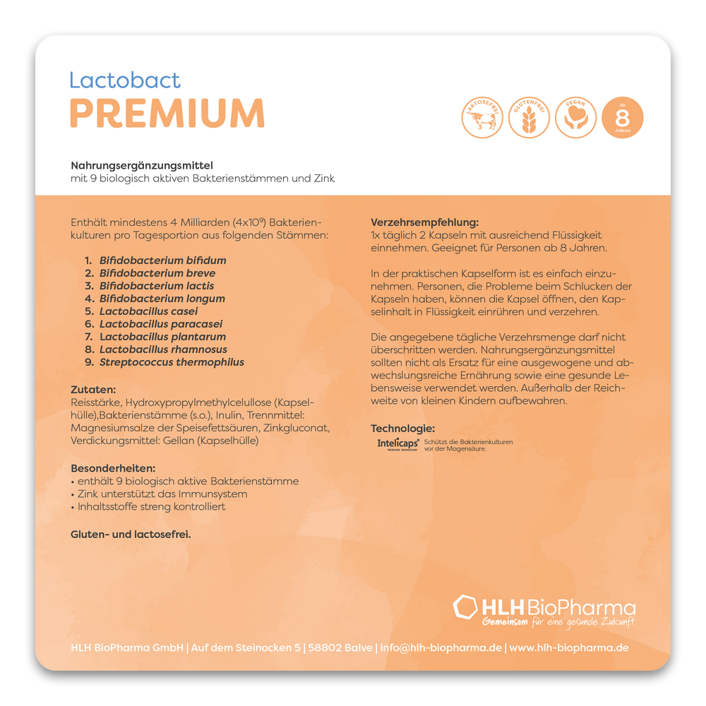 Lactobact Premium Übersicht der Produktinformationen